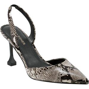 💫 Women Black Hadya Pump High Tapered Heel Slingback Strap Pointed Toe Shoes